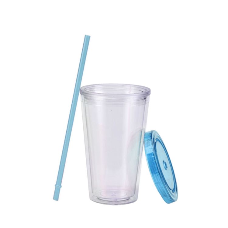 Picture of 16oz Plastic Cups with Lids & Straws