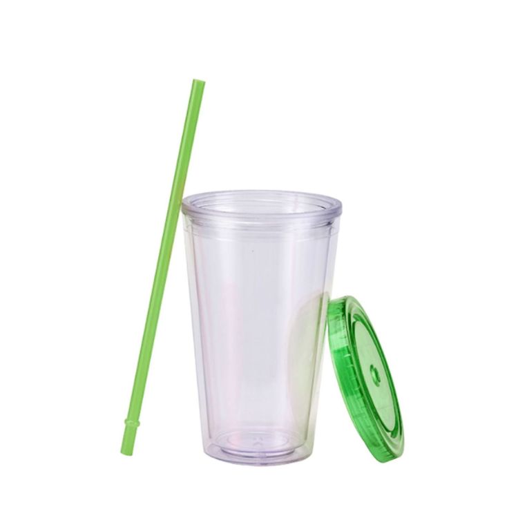 Picture of 16oz Plastic Cups with Lids & Straws