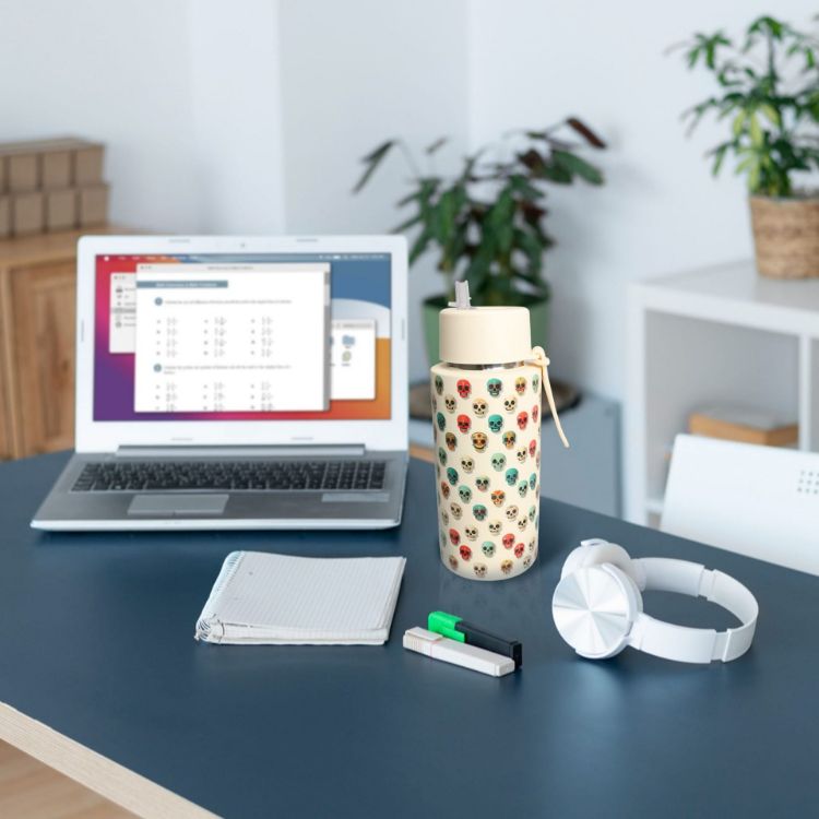 Picture of 1L Stainless Steel Bottle with Straw Lid