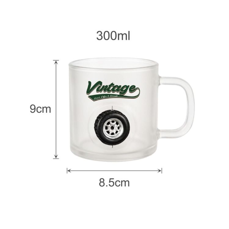 Picture of Frosted Glass Mug with Custom Spinner Toy