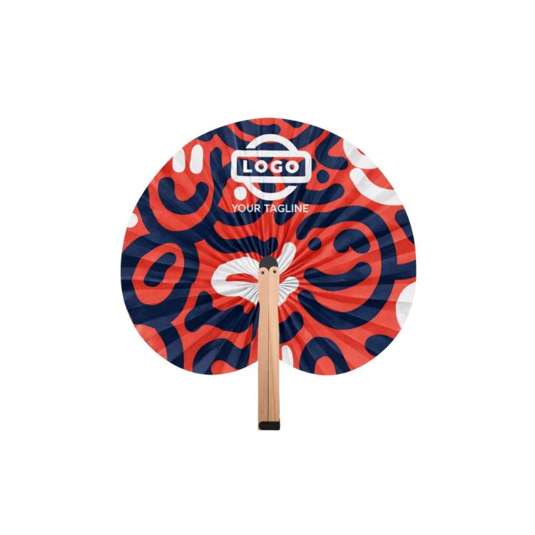 Picture of Peach Shape Wooden Paper Fan