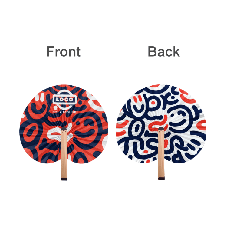 Picture of Peach Shape Wooden Paper Fan