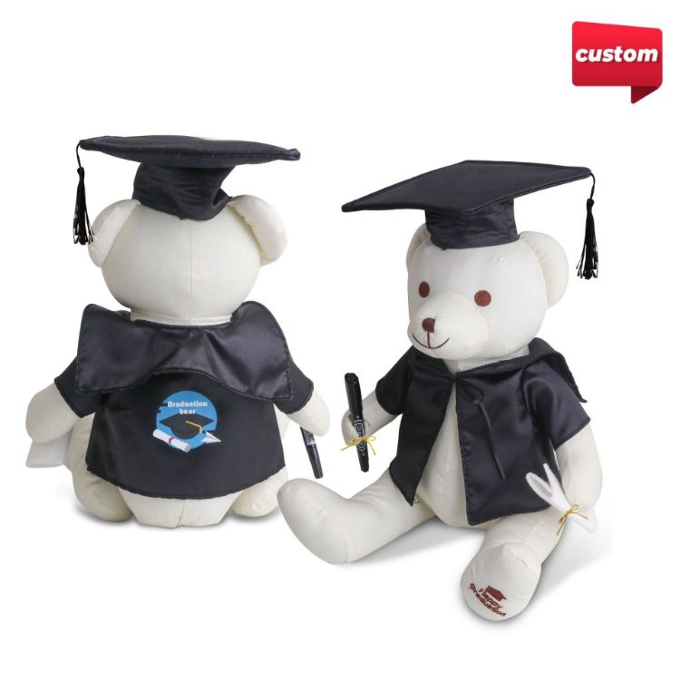 Picture of Graduation Signature Calico Bear with Pen