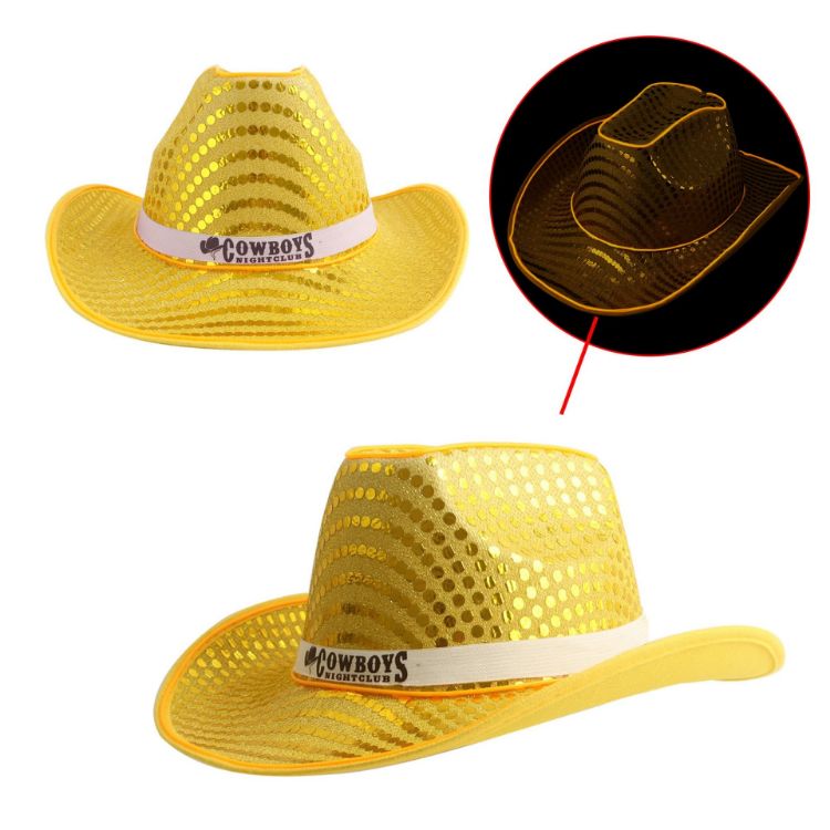 Picture of Light Up Sequin Cowboy Hats
