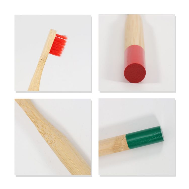 Picture of Small Round Handle Colorful Bamboo Toothbrush