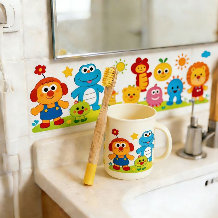 Picture of Small Round Handle Colorful Bamboo Toothbrush