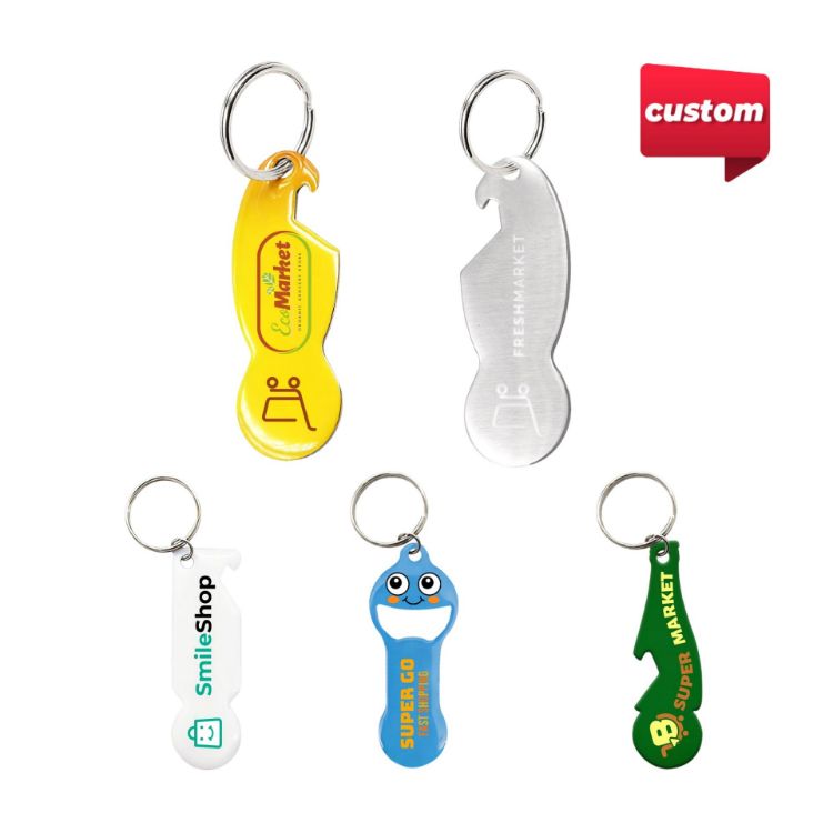 Picture of Custom Shape Trolley Coin Keyring Bottle Opener