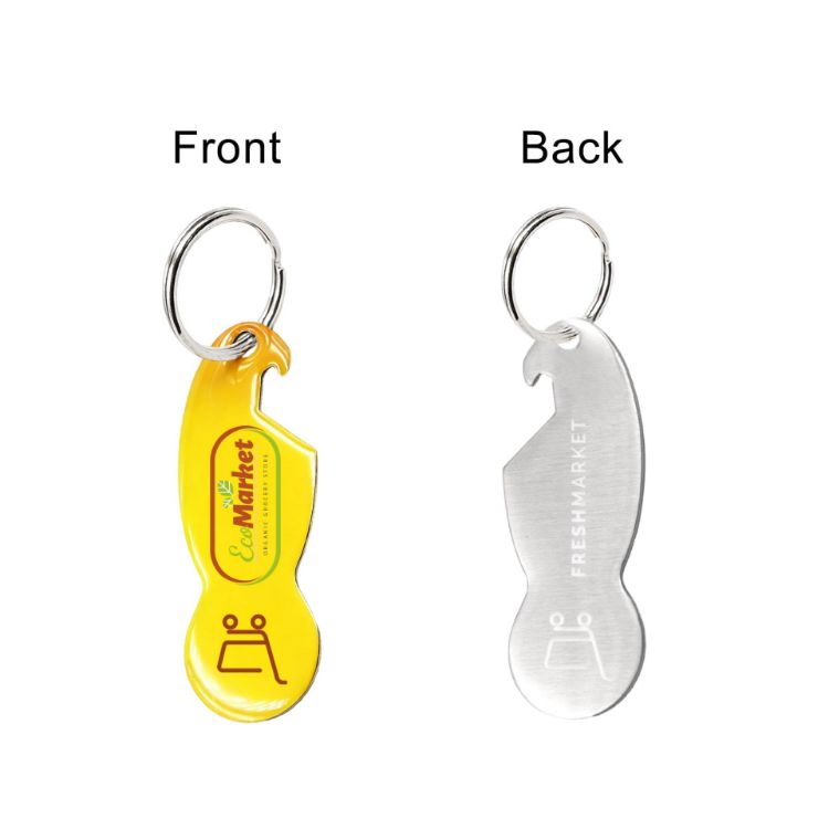 Picture of Custom Shape Trolley Coin Keyring Bottle Opener