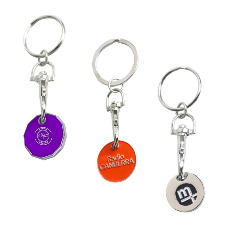 Picture of Enamel Trolley Coin Keyring