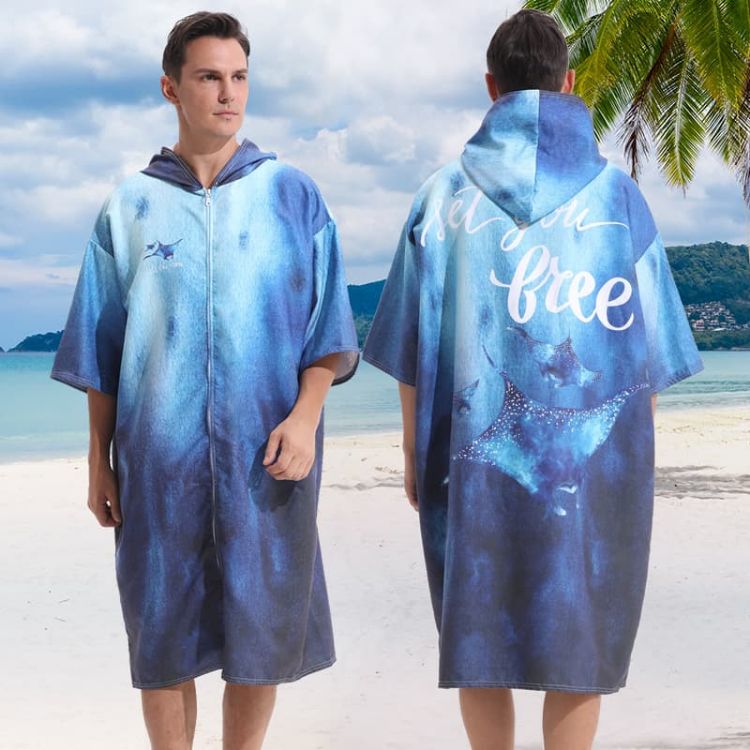 Picture of Quick-Drying Sublimation Hooded Change Towel with Zip