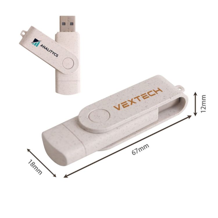 Picture of Double-end Eco Swivel Type C Flash Drive