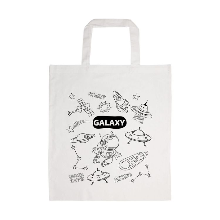 Picture of Colouring Short Handle Cotton Bag & Crayons