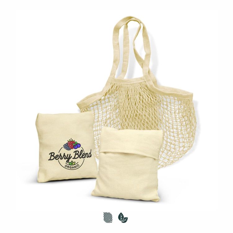 Picture of Cotton Mesh Foldaway Tote Bag