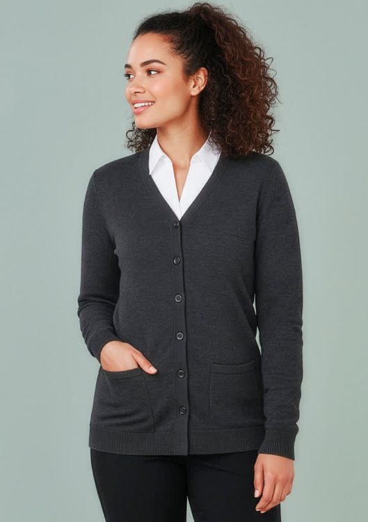 Picture of Womens Button Front Knit Cardigan