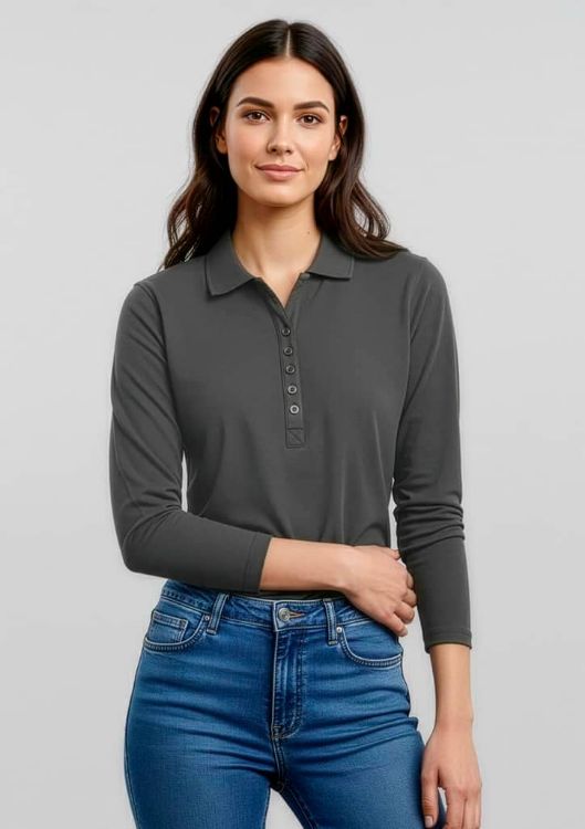 Picture of Womens Crew Long Sleeve Polo