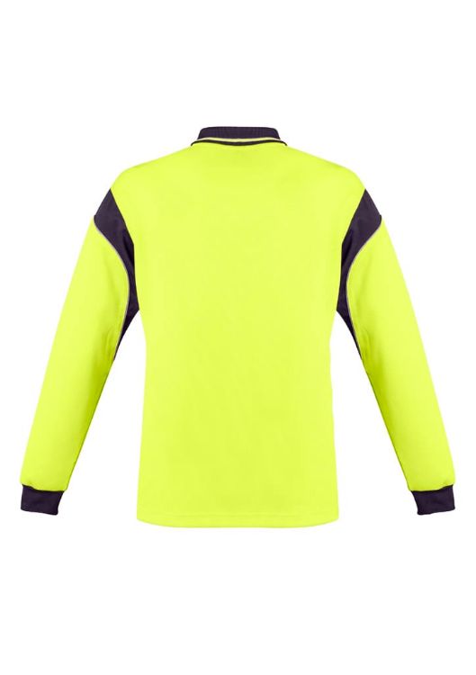 Picture of Mens Hi Vis Aztec Long Sleeve Polo