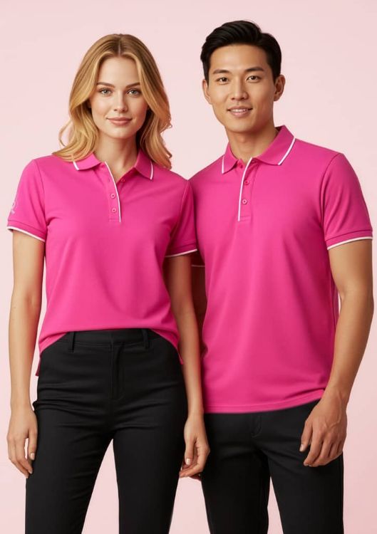 Picture of Womens Pink Short Sleeve Polo