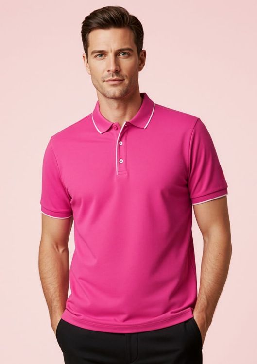 Picture of Mens Pink Short Sleeve Polo