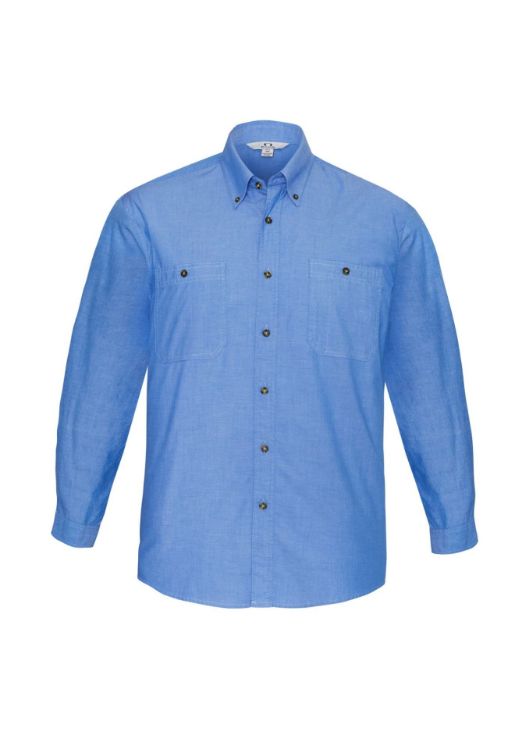 Picture of Mens Chambray Long Sleeve Shirt