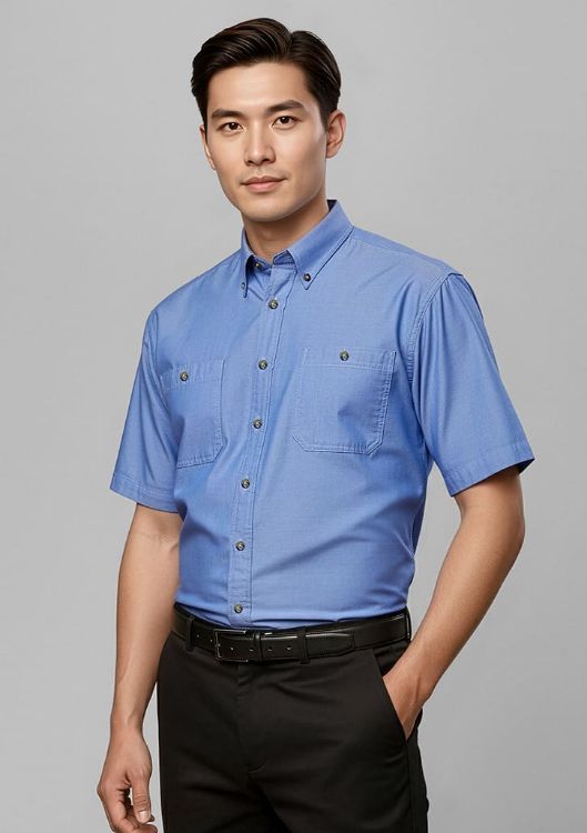 Picture of Mens Chambray Short Sleeve Shirt