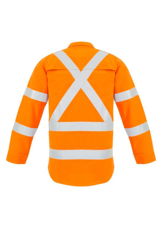 Picture of Mens Red Flame Hi Vis X Back Shirt