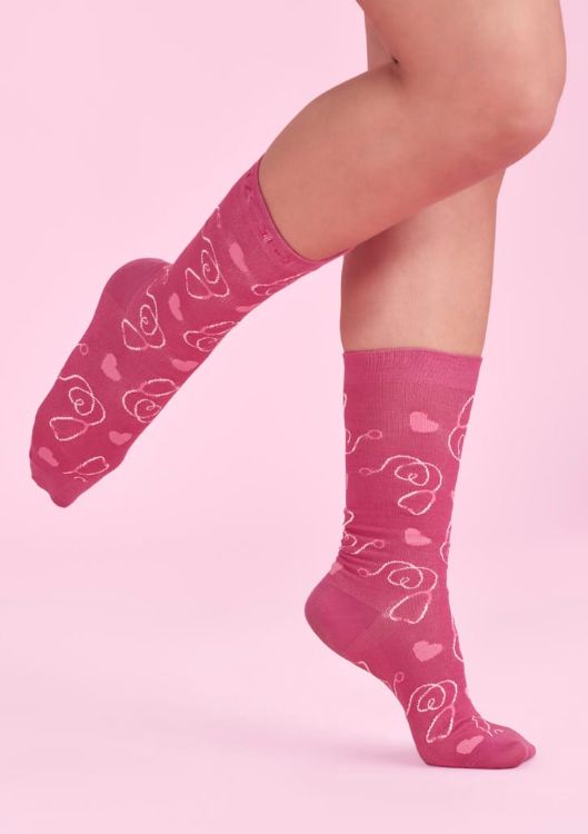 Picture of Unisex Pink Happy Feet Comfort Socks