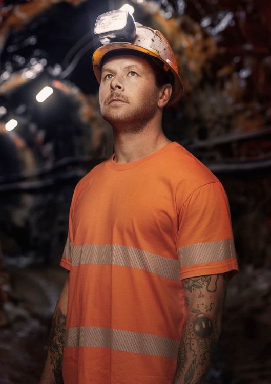 Picture of Mens Hi Vis Segmented Tape Cotton Tee