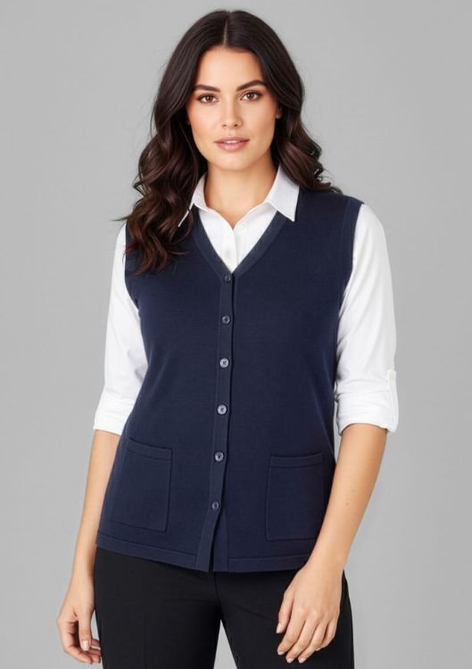 Picture of Womens Button Front Knit Vest