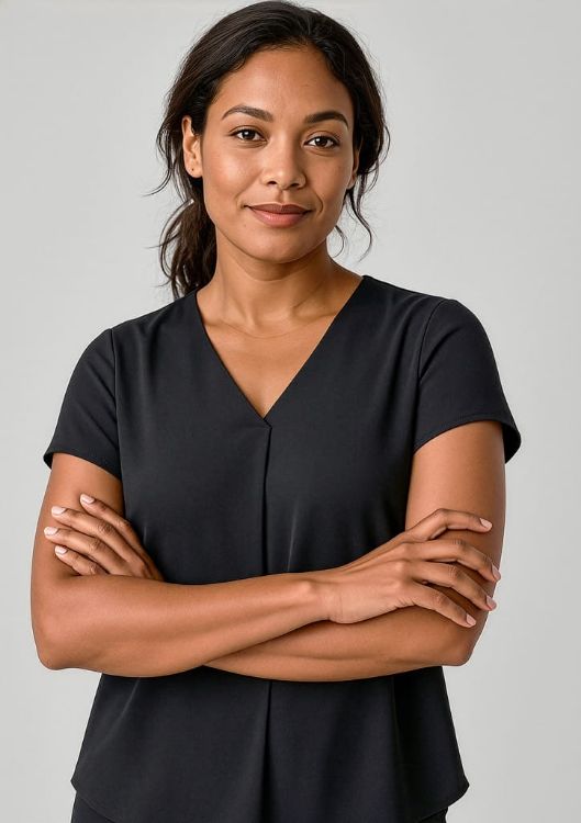 Picture of Womens Kayla V-Neck Pleat Blouse