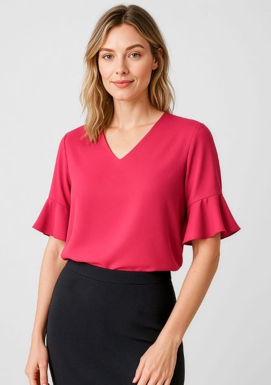 Picture of Womens Aria Fluted Sleeve Blouse