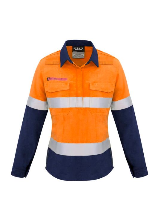 Picture of Womens FR Closed Front Hooped Taped Spliced Shirt