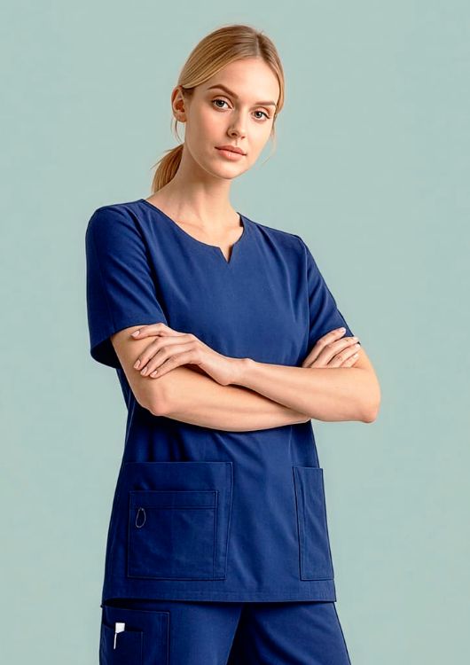Picture of Womens Avery Round Neck Scrub Top