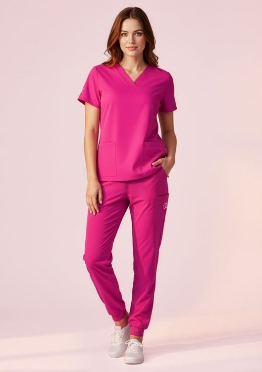 Picture of Womens Pink Jogger Scrub Pant