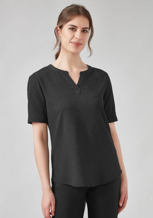 Picture of Womens Ruche Short Sleeve Blouse
