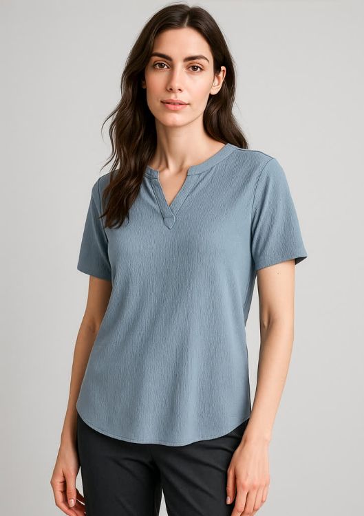 Picture of Womens Ruche Short Sleeve Blouse