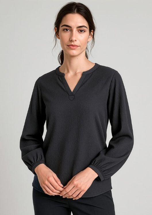 Picture of Womens Ruche Long Sleeve Blouse