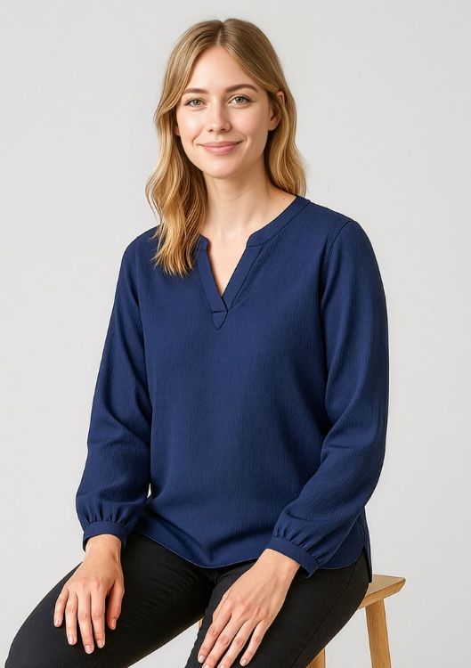 Picture of Womens Ruche Long Sleeve Blouse
