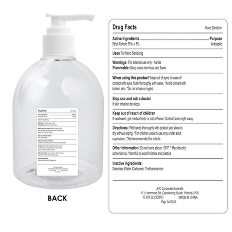 Picture of 500ml Hand Sanitiser Gel 75% Alcohol