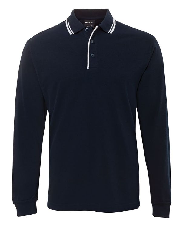 Picture of JB's L/S C/Trast Polo Navy/White