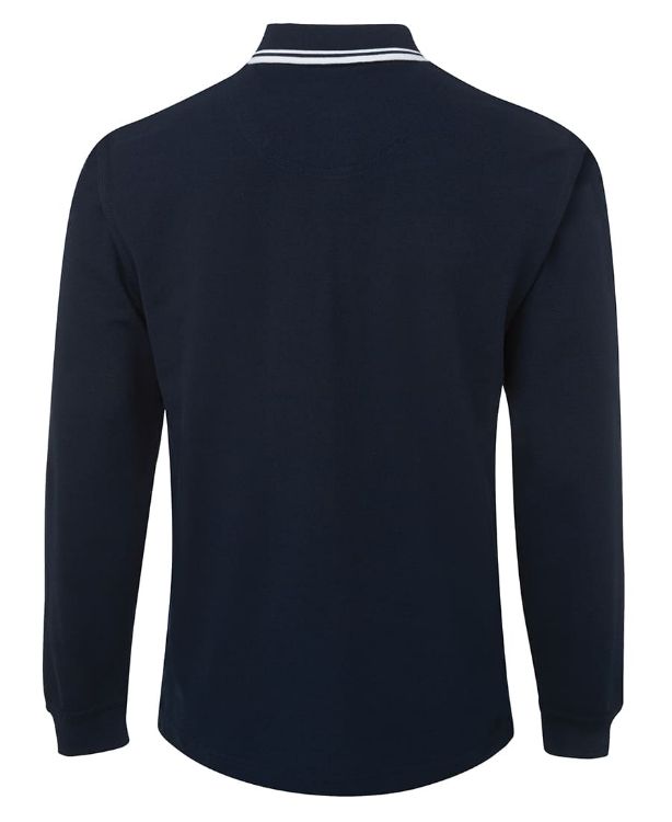 Picture of JB's L/S C/Trast Polo Navy/White