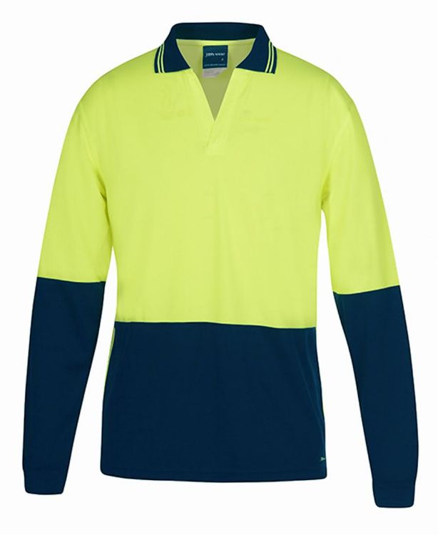 Picture of JB's Hv 4602.1 L/S Non Button Polo Lime/Navy