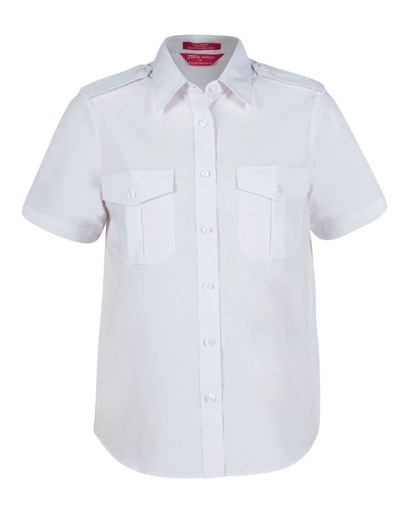 Picture of JB's Ladies S/S Epaulette Shirt White