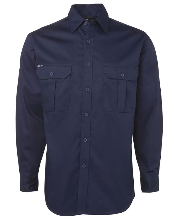 Picture of JB's L/S 190 G Work Shirt Navy