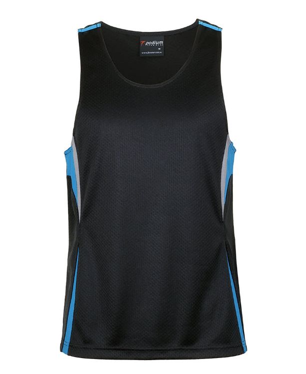 Picture of Podium Cool Jacquard Singlet Royal/White/Grey