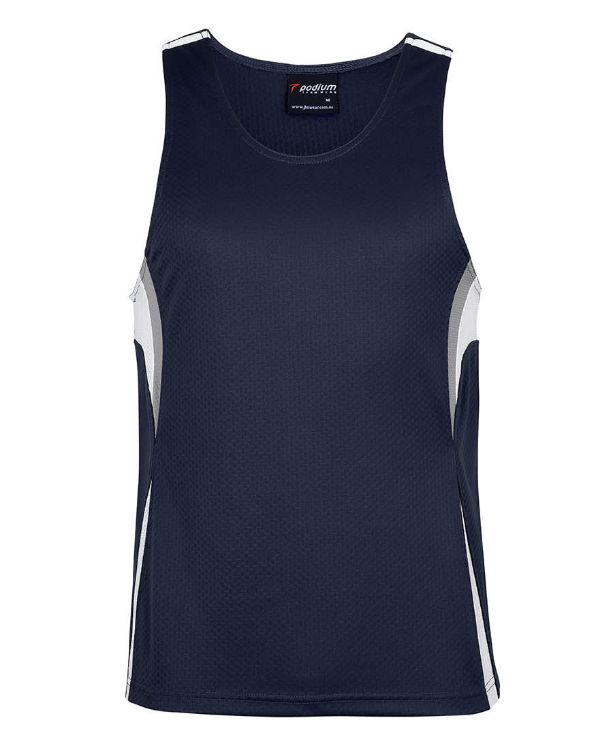 Picture of Podium Cool Jacquard Singlet Royal/White/Grey