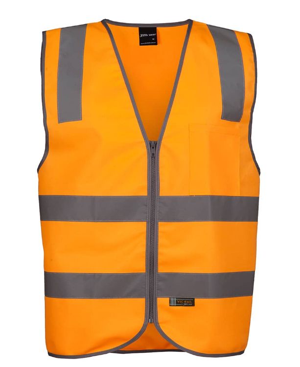 Picture of JB's Vic Rail (D+N) Zip Safety Vest Orange