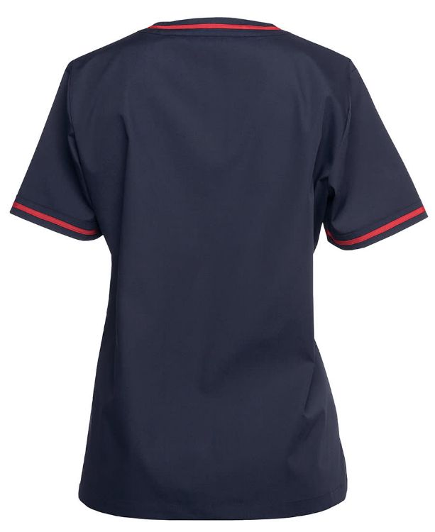 Picture of JB's Contrast Ladies Scrubs Top Navy/Aqua