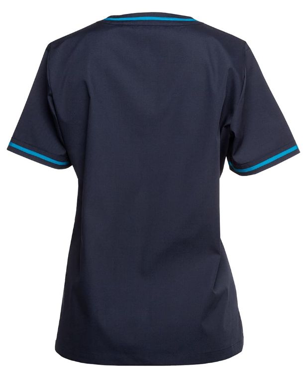 Picture of JB's Contrast Ladies Scrubs Top Navy/Aqua