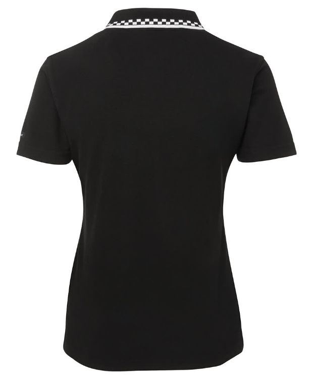Picture of JB's Ladies Chef Polo Black/White