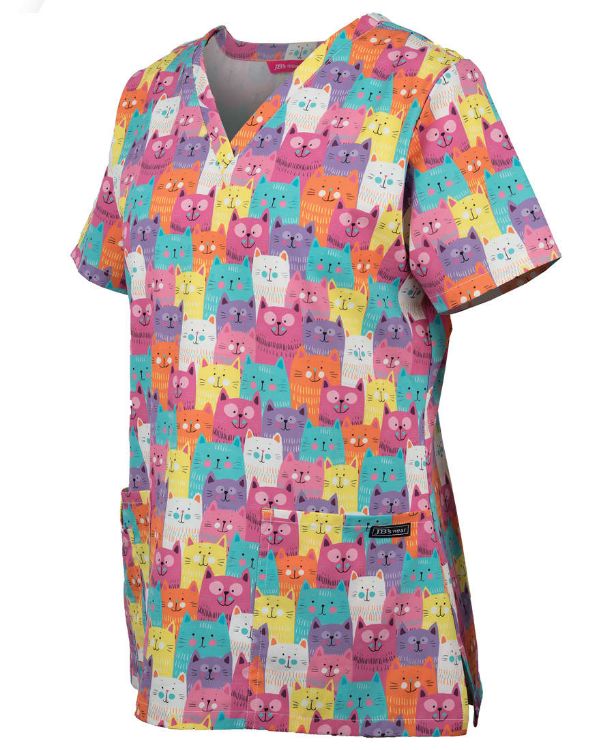 Picture of JB's Ladies Scrub Top Printed